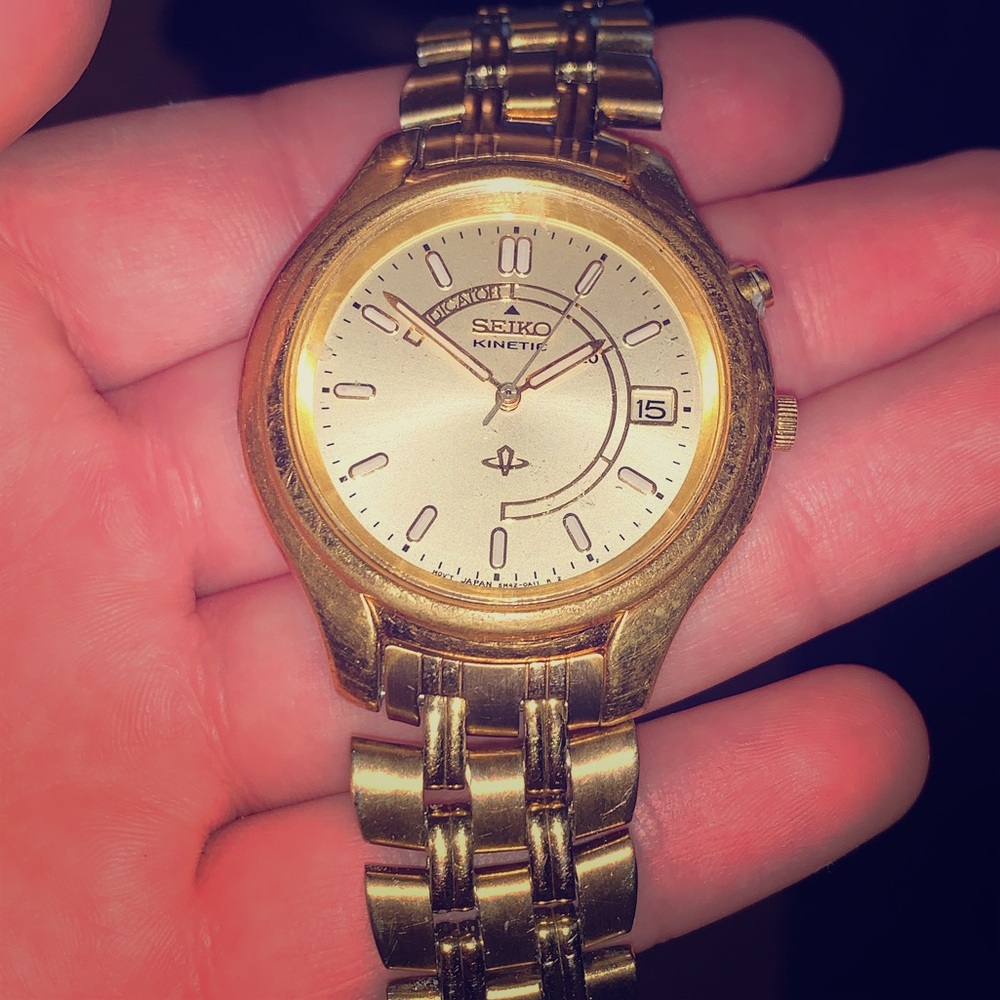Seiko Kinetic Gold Watch